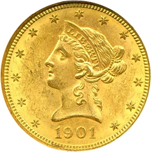 image for: 1901-O $10 NGC MS62