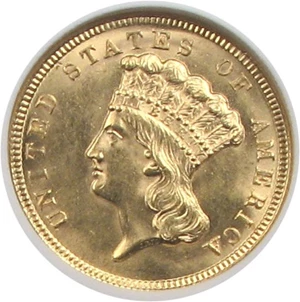 image for: 1854 $3 NGC MS64