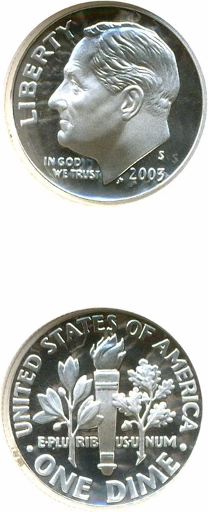image for: 2003-S 10c Silver NGC Proof 70 UCameo
