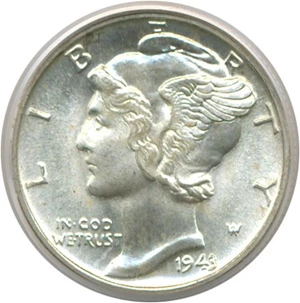 image for: 1943-D 10c PCGS MS66 FB