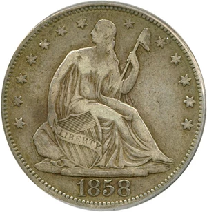 image for: 1858 50c PCGS VF20