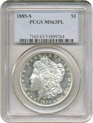 image for: 1885-S $1 PCGS MS63 PL