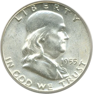 image for: 1955 50c PCGS MS64 FBL 'Bugs Bunny' Die Clash