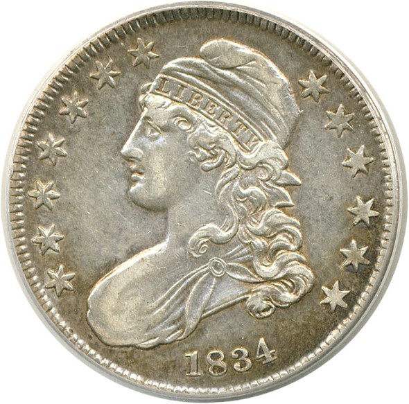 image for: 1834 50c Small Date, Sm Letters PCGS XF45