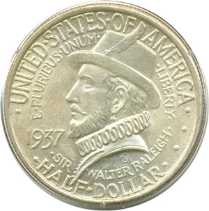 image for: 1937 50c Roanoke PCGS MS64