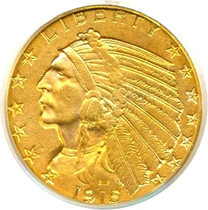 image for: 1915 $5 PCGS XF45
