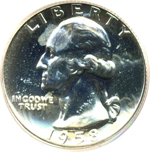 image for: 1958 25c PCGS Proof 67