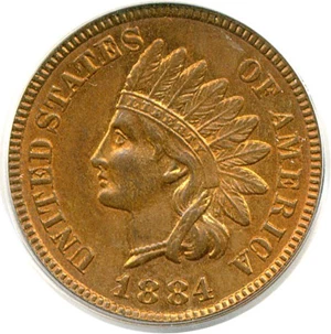 image for: 1884 1c PCGS MS64 RB