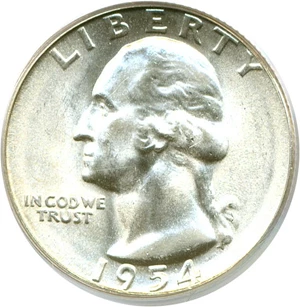 image for: 1954-S 25c PCGS MS66