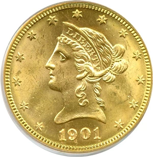 image for: 1901-S $10 PCGS MS64
