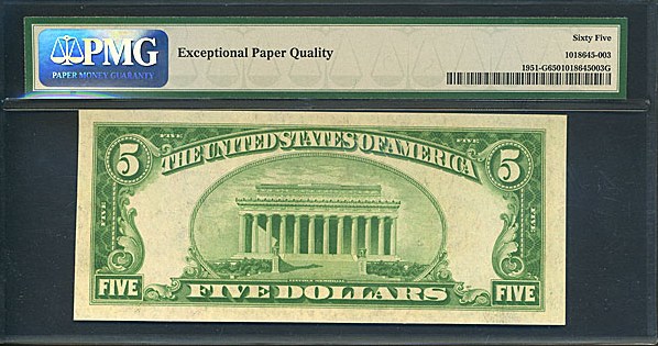 image for: Fr.1951G 1928A $5  PMG Gem CU65 EPQ [G43910809A]