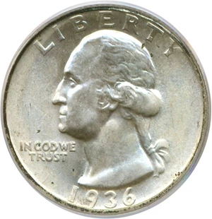 image for: 1936-S 25c PCGS MS65