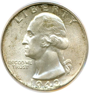 image for: 1943-S 25c PCGS MS66