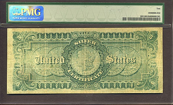 image for: Fr.265 1886 $5 Morgan Dollar Back PMG VG10  [B33799033]