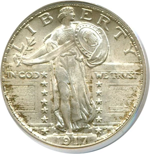 image for: 1917 25c Ty.2 PCGS MS64