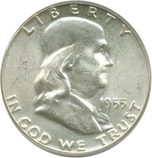 image for: 1955 50c PCGS MS65 FBL 'Bugs Bunny' Die Clash