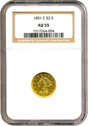 image for: 1851-C $2 1/2 NGC AU55