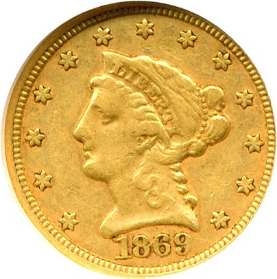 image for: 1869-S $2 1/2  NGC XF40