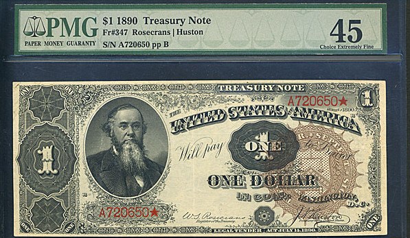 image for: Fr.347 1890 $1  PMG XF45  [A720650]