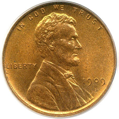image for: 1909-S 1c Lincoln PCGS MS65 RB