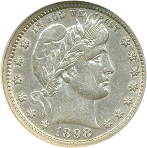 image for: 1898-S 25c NGC XF45