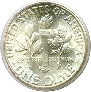 image for: 1946-D 10c PCGS MS66 ex: Omaha Bank Hoard