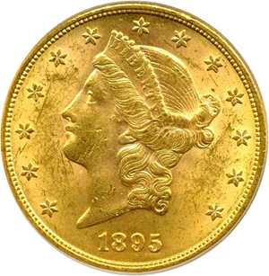 image for: 1895 $20 PCGS MS61