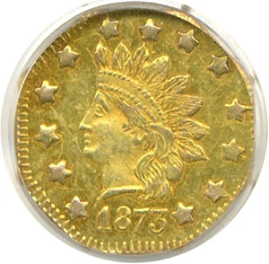 image for: Cal Gold: 1873 $1 BG-1123 PCGS AU58
