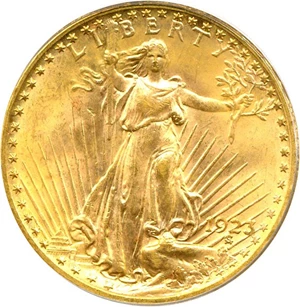 image for: 1923 $20 PCGS MS64