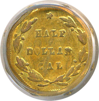 image for: Cal Gold: 1871 50c BG-925 PCGS AU58 