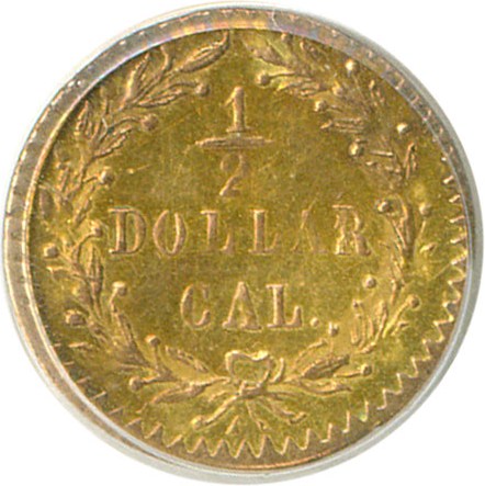 image for: Cal Gold: 1876/5 50c BG-1059 PCGS AU55 