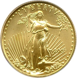 image for: 2001 $10 Gold Eagle PCGS MS69