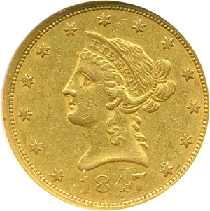 image for: 1847 $10 NGC AU55
