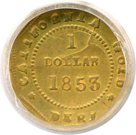 image for: Cal Gold: 1853 $1 BG-519 ICG VF30  
