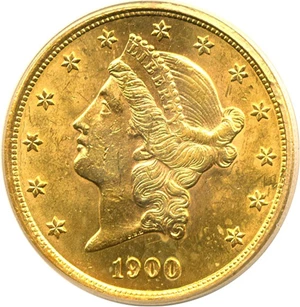 image for: 1900 $20 PCGS MS60