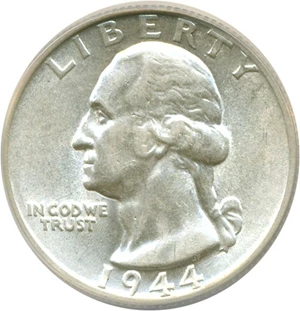 image for: 1944 25c ANACS AU55 (DDO-004, DMR-005)