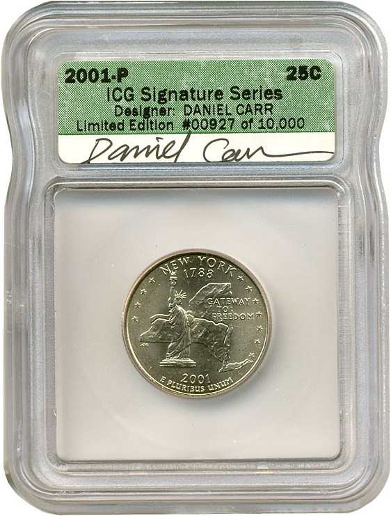 image for: 2001-P 25c New York ICG Signature Series - Daniel Carr