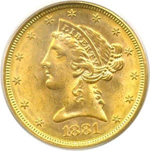 image for: 1881-S $5 PCGS MS63