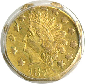 image for: Cal Gold: 1872 50c BG-940 PCGS AU55 OGH