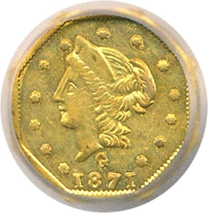 image for: Cal Gold: 1871 50c BG-924 ICG AU58