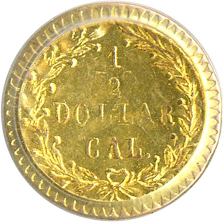 image for: Cal Gold: 1875/3 50c BG-1058 PCGS MS62 