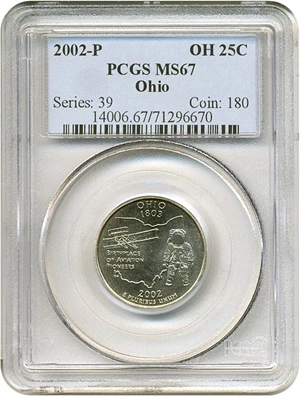image for: 2002-P 25c Ohio PCGS MS67