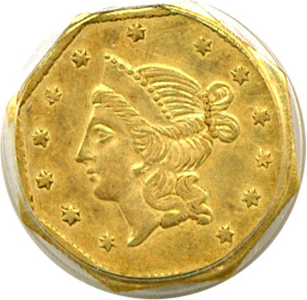image for: Cal Gold: 1854 $1 BG-532 PCGS XF45 