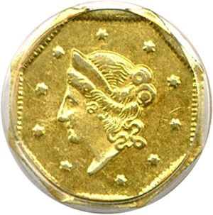 image for: Cal Gold: 1853 $1 BG-505 PCGS AU55