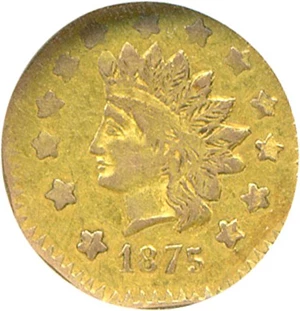 image for: Cal Gold: 1875 $1 BG-1127 NGC XF40