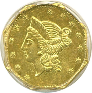 image for: Cal Gold: 1853 $1 BG-530 PCGS XF45