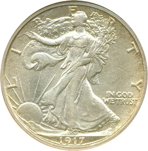 image for: 1917-S 50c Reverse NGC AU53