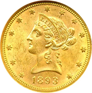 image for: 1893 $10 NGC MS63