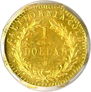 image for: Cal Gold: 1876/5 $1 BG-1129 PCGS MS63
