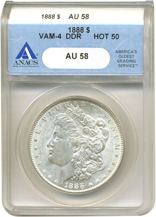 image for: Hot 50 VAM: 1888 $1 VAM 4  DDR ANACS AU58 